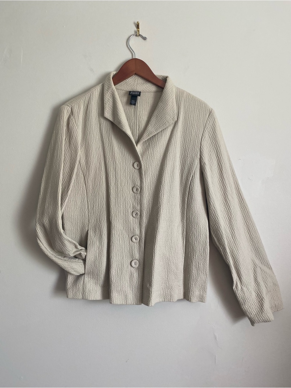 Eileen Fisher Jacket M Classic Old Money Chic Effortless Preppy Capsule Wardrobe